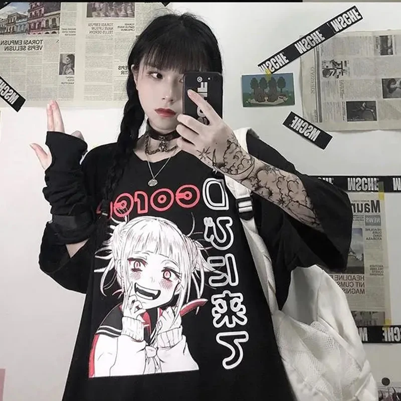 Harajuku Clothes Summer Gothic clothing Sexy Female Loose Women T-shirt Punk Dark Grunge Streetwear Ladies Top Gothic Tshirts