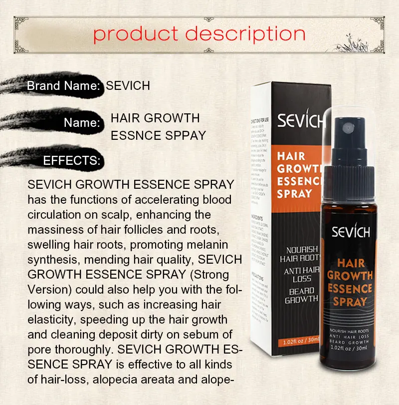 Herbal Oil Essence Fast Hair Growth Spray Hair Loss Treatment Help for hair Growth Hair Care