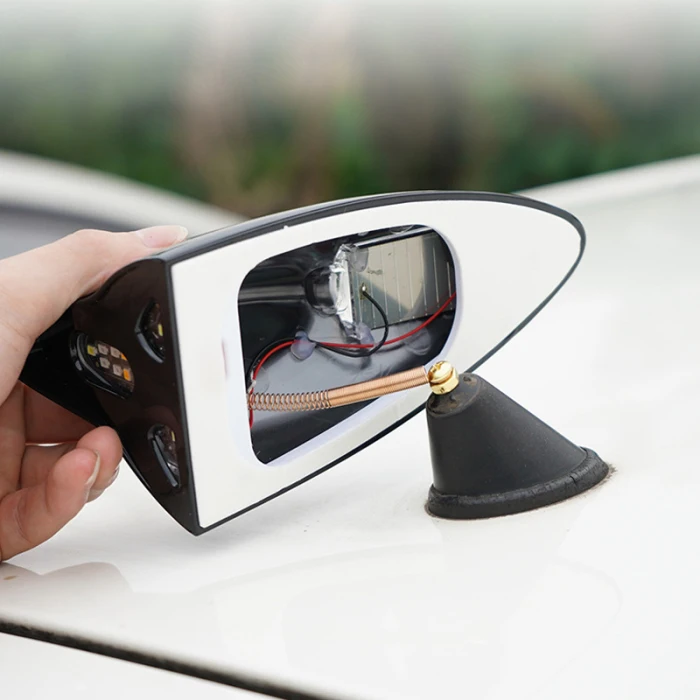 LED Shark Fin Light Solar Power Warning Lamp Anti Collision Decoration for Car BB55