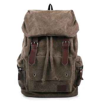 

2020 Thickened Washed Canvas Backpack Large Capacity Leisure Travel Bag Men's Bag Fashion Bag 20-35L