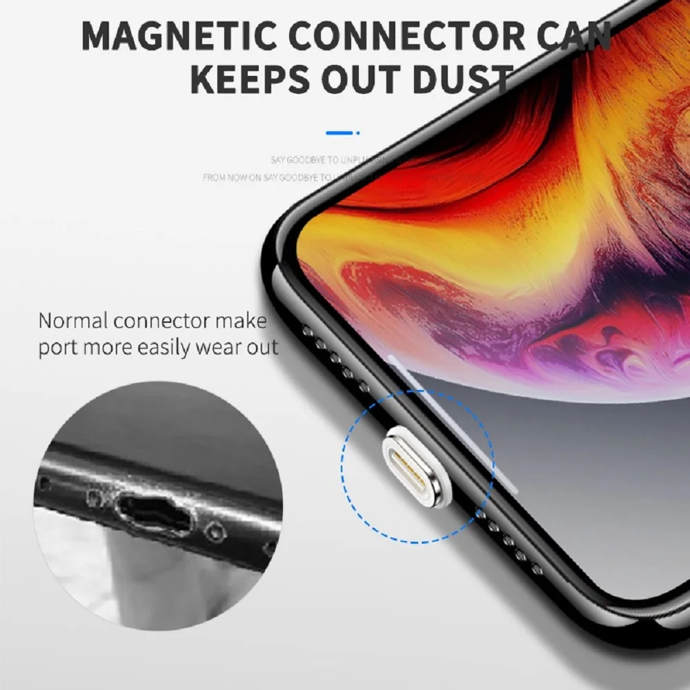 3а 18 Вт Кабель для быстрой зарядки Магнитный USB для Micro type-C для Lightning QC3.0 1,5 M Быстрая зарядка передача данных для iPhone Mobile
