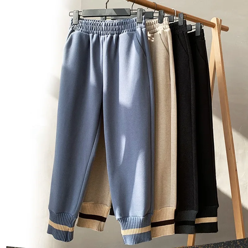 

Women's Pants 2020 Autumn Winter Korean Style Loose Hicken Warm Harem Pants for Women Elastic Waist Ankle-length Trousers Capris