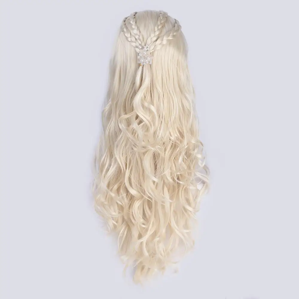 Blonde I's a парик Синтетические длинные завитые парик Серый косплей парики для женщин с высокой стойкостью блонд Хэллоуин Рождество партия волос - Цвет: Blonde
