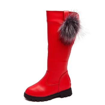 

2019 Big Kids Warm Knee High Snow Boots Girls Child Shoes Winter Waterproof Girls Leather Long Boot 4 5 6 7 8 9 10 11 12 Years