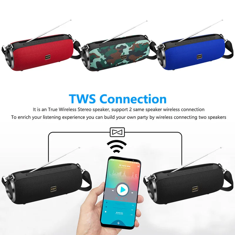Мощный стерео беспроводной Bluetooth динамик портативный мини сабвуфер fm-радио USB TF MP3 музыкальная Колонка Bluetooth динамик s для телефона