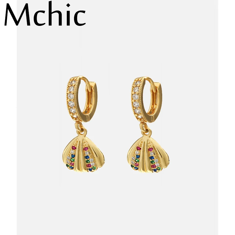 Mchic трендовые радужные серьги очаровательные изысканные медные золотые