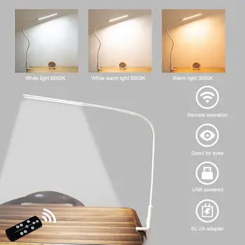 

Bedroom Swing Arm Table Lamp Office Desktop Reading Lights with Room Remote Control For Study Bedroom Eye Care Lamp
