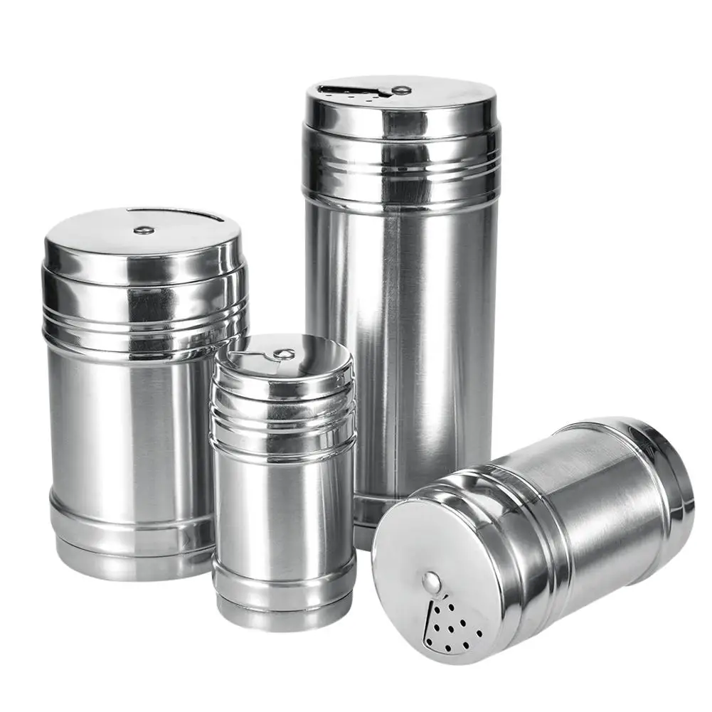 

Stainless Steel Multi-purpose Rotary Cans Spice Jar Rotate The Bottle #BO