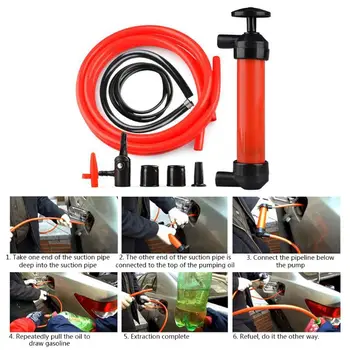 

Portable Manual Oil Pump Siphon Tube Car Hose Fuel Gas Inflatable Pump Tool T8WF