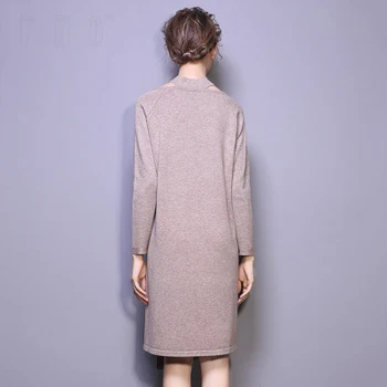 

Autumn Winter Women Knitted Dress 2020 European Long Sleeve Sexy Split Party Dress Loose Vestidos Sweater Dresse LX2011