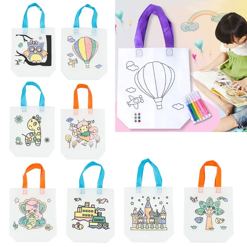 Дети DIY граффити охраны окружающей среды картина сумка Пазлы обучающая игрушка Подарки для мальчиков и девочек