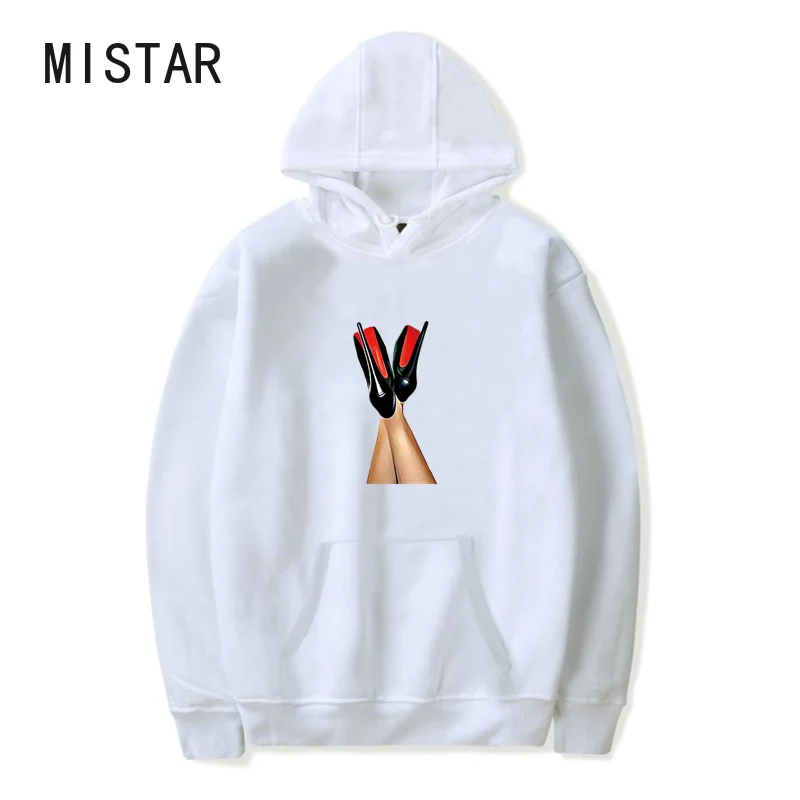 

High Heels Pattern Hoodies Cartoon Printing Sweatshirt Women Casual Oversized Sweatshirt Winter Long Sleeve Hoodies Thick Tops