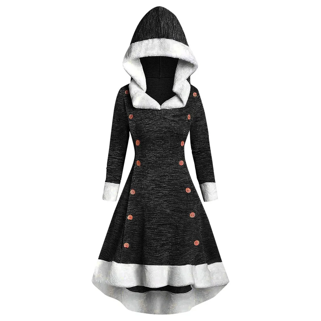 Robe hiver femme, женское платье с длинным рукавом, винтажное, на бретельках, на пуговицах, высокая низкая, миди, зимнее платье, vestidos ropa mujer