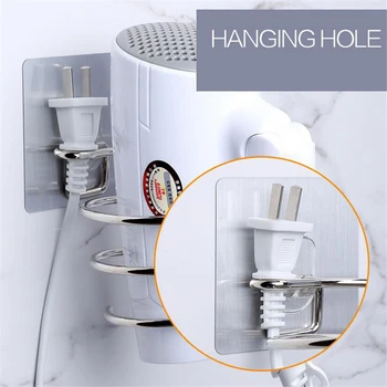 

Solid & Anti-rust SUS 304 Stainless Steel Hair Dryer Holder Hair Dryer Rack Stand Rack Shelf Bathroom Accessories