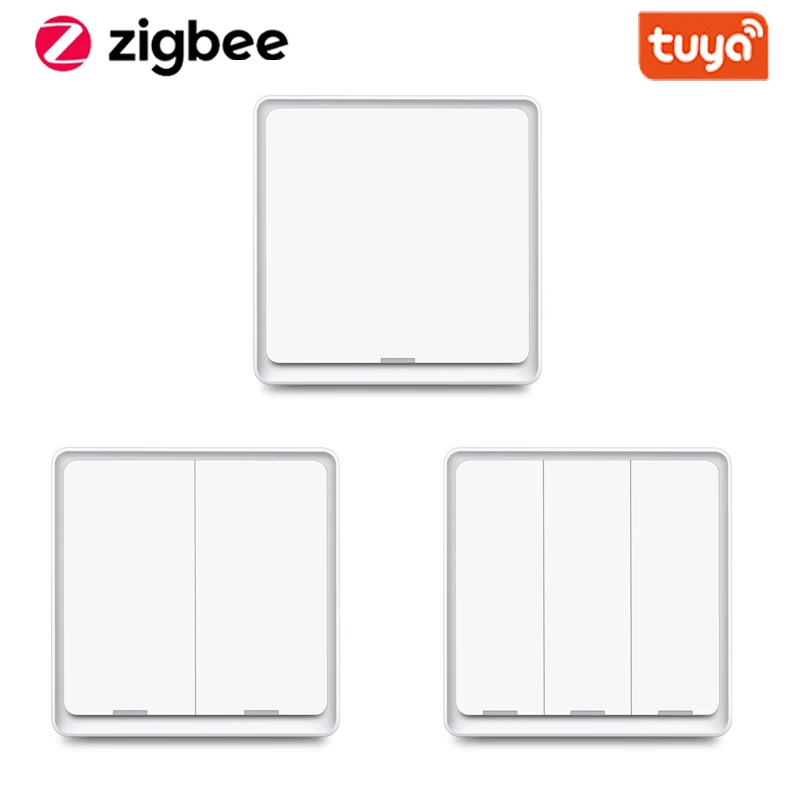 Interruptor inteligente Tuya Zigbee, Control de automatización del hogar compatible con Alexa y Google Home Assistant, 1/2/3 entradas