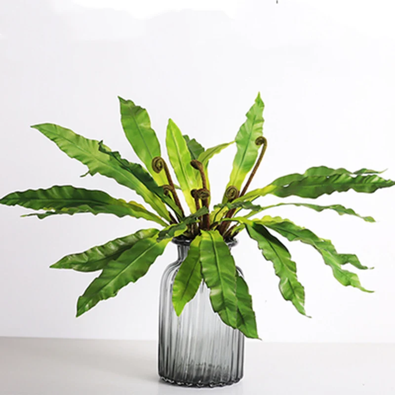 

Green Artificial Fern Leaves Flower Decorative Grass Simulation Plant Leaves Potted Home Wedding Hotel Decorated Tropical Leaves