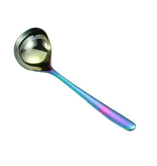 Multicolor S Красочная настольная ложка, зеркальная, из нержавеющей стали, ложка для супа, с длинной ручкой, для десерта, меда, льда, совок, кухонные, золотые, серебряные, рисовые ложки для салата - Цвет: Multicolor S
