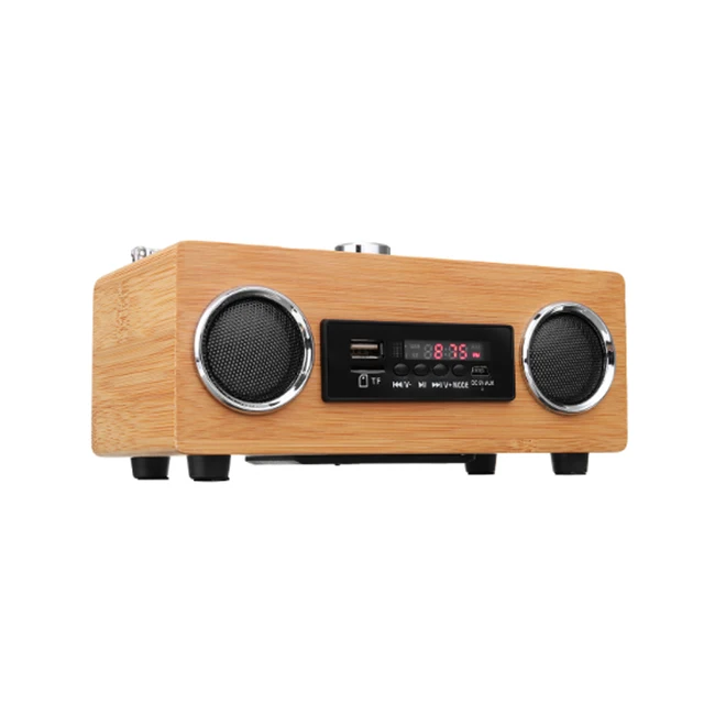 Radio FM Retro Vintage Supergraves, altavoz Multimedia de bambú, receptor clásico, USB, reproductor MP3, mando a distancia Radio FM Retro Vintage Supergraves, altavoz Multimedia de bambú, receptor clásico, USB, reproductor MP3, mando a distancia