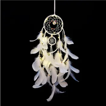 

NEWKBO Dream Catcher with Night Light Feathers Light for Decorate Living Room Window
