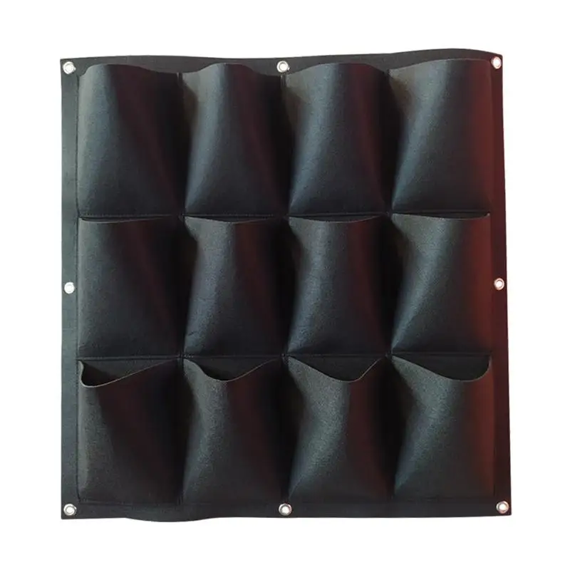 Wall Hanging Planting Bag Vertical 12-Pocket Planter Felt Growing Bag for Garden Outdoor