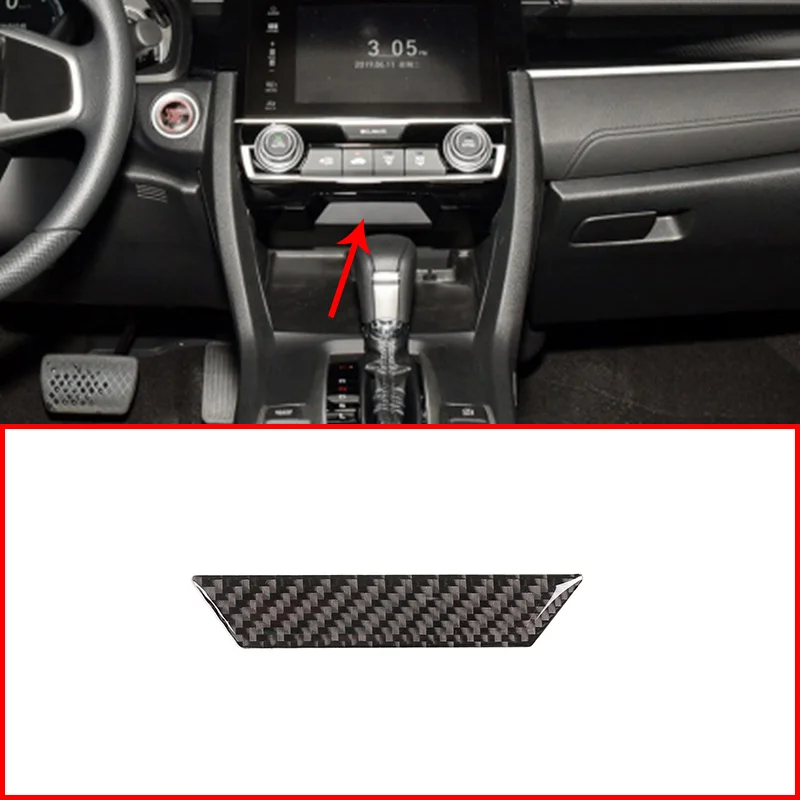 

Car Interior Carbon Fiber Center Console Storage Box Cover Trim Accessories For Honda Civic (FC/FK) 2016-2019Â