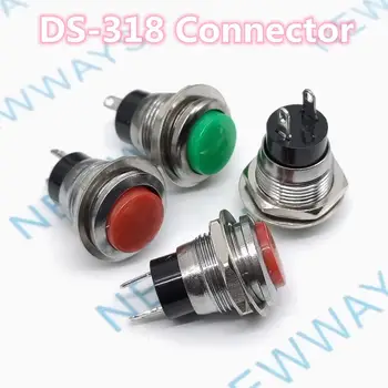 

5pcs/Lot Green DS-318 Lock-free self-reset Normally open push-button switch Open hole 12mm