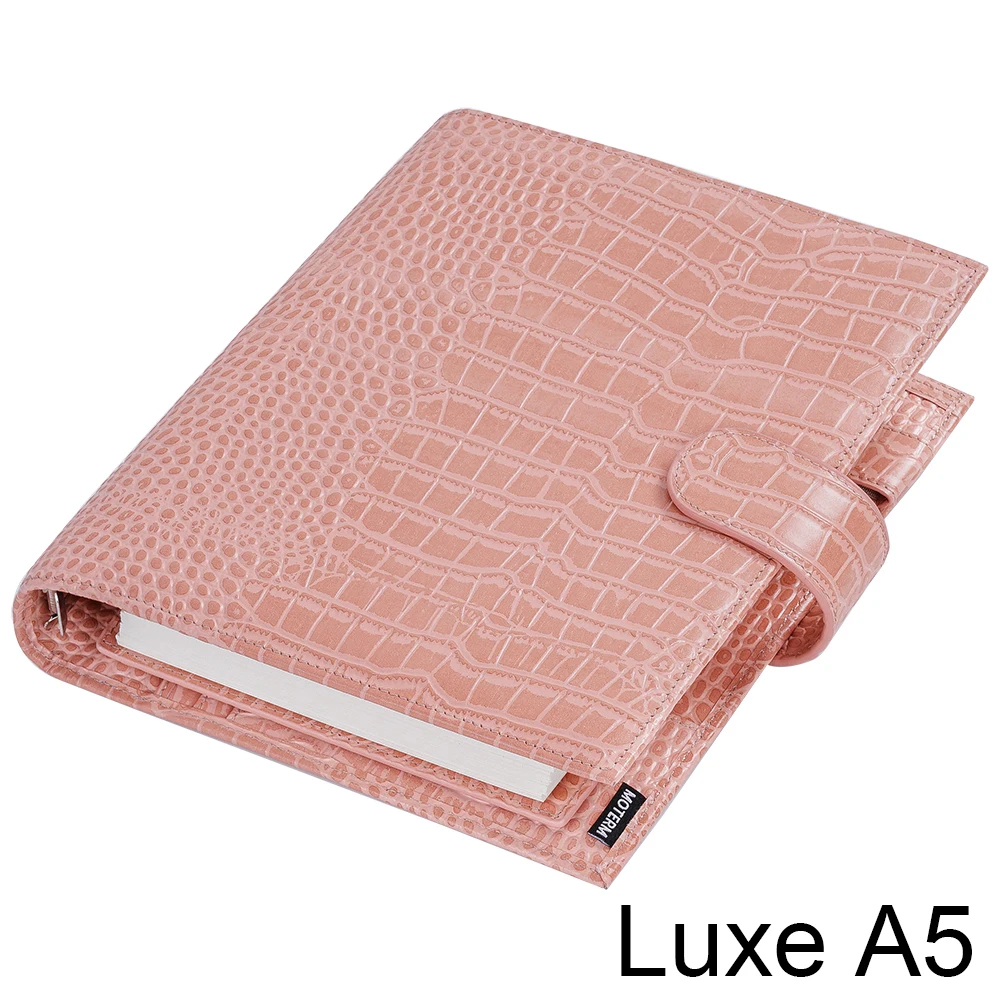 Moterm Luxe-planificador de anillos A5 con carpeta de anillos de 30mm, Agenda, organizador de granos Crocs, diario, Bloc de notas, cuaderno de bocetos