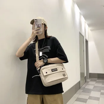 

Woman's bag Cool Messenger Bag Small Bag Female Korean Style Student Shoulder Bag Tooling Function Bag Dark Series Small Bag