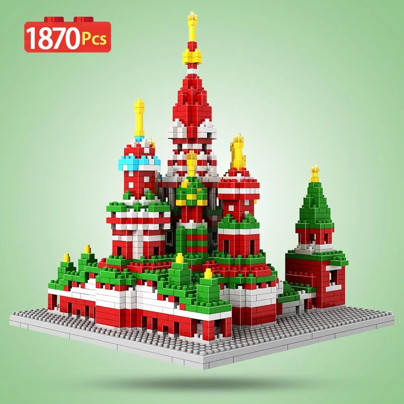 

Mini Blocks Famous Architecture Saint Basil's Cathedral 3D Church Model Building Blocks 1870Pcs Bricks Creator Toys for Kids