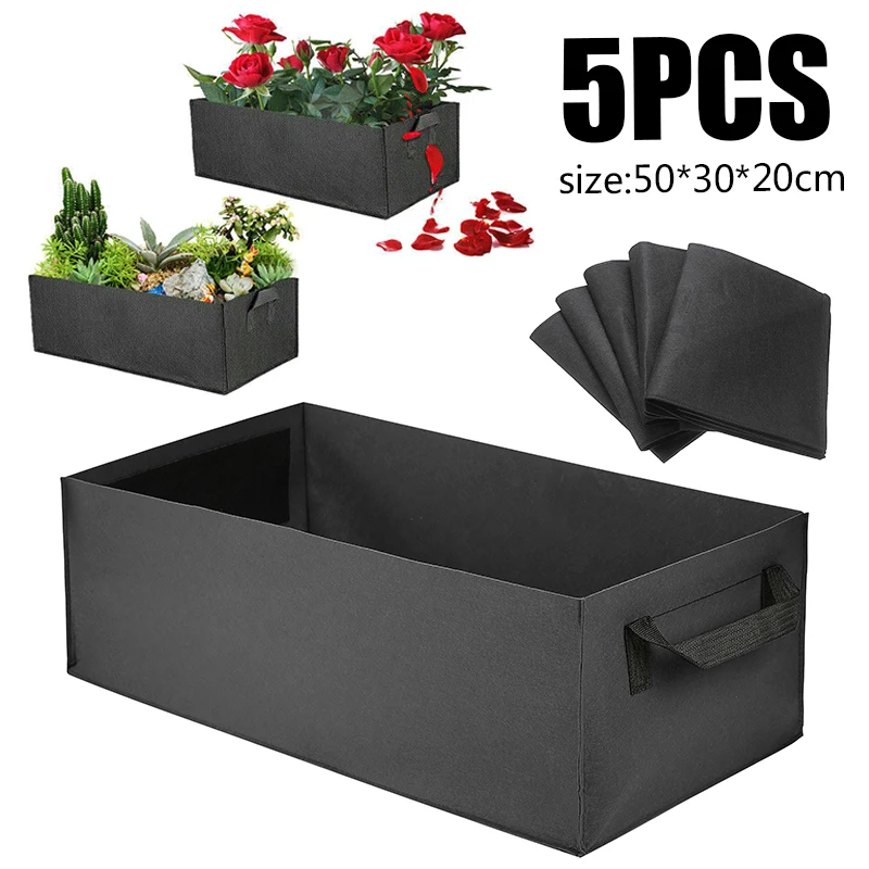 

5 шт., Многоразовые Пакеты для выращивания растений, 50x30x20 см