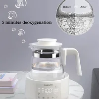 Bouilloire électrique 1,2 L, bouilloire à température contrôlée pour la maison, théière en verre pour le bureau, maintien au chaud automatique, multifonction, 600W 4