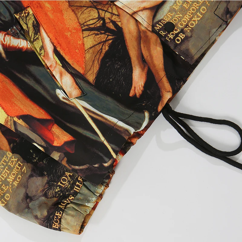 Ретро картина маслом характер печати мужская куртка High Street Casaco Masculino ветровка Куртка бомбер Harajuku свободные пальто