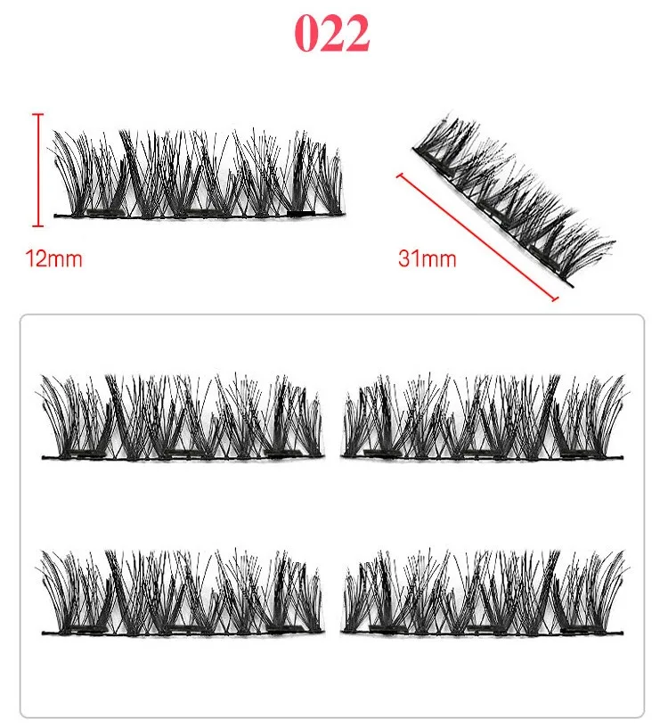 Магнитные ресницы с 3 магнитами, ручная работа, без клея, натуральные, мягкие, многоразовые, 3D накладные ресницы для макияжа - Цвет: MF3-22