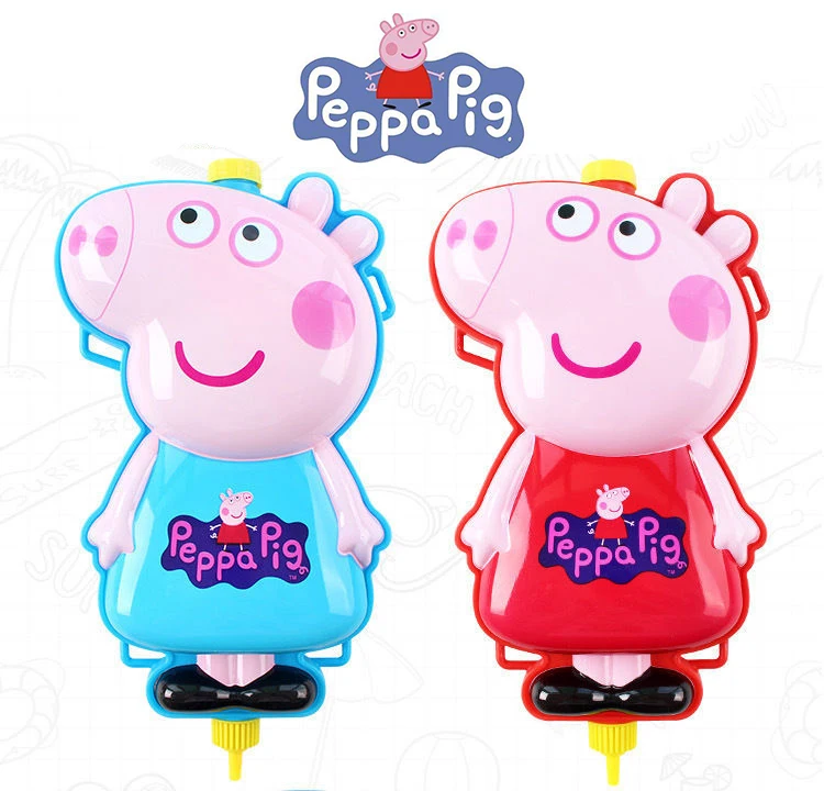 

Peppa Pig Summer children's backpack water gun piggy page cartoon pumping large capacity water spray water gun toy gift for kids