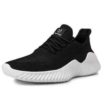 2020 High Quality Men Shoes Comfortable Mens Casual Shoes Breathable Lightweight Sneakers Black Gray White