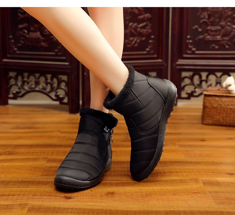 Women Boots Fashion Women Winter Shoes Warm Shoes Woman Side zipper Ladies Snow Boots Winter Boots Ankle Botas Mujer
