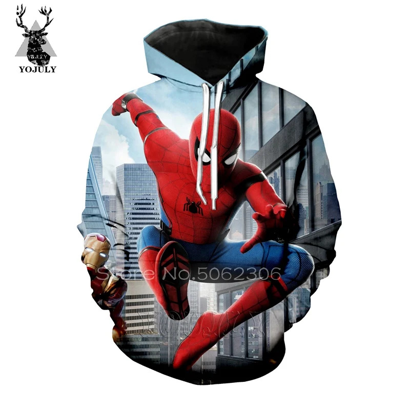 Человек-паук толстовки off white Мужская толстовка фильм 3d принт Marvel супергерой хип хоп Уличная пуловер странные вещи A76 - Цвет: 1