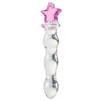 Glass Dildo Sex Penis Large Crystal Pink Heart Butt Plug Vagina Ball Big Glass Anal Dildo Bead Fake Penis Sex Toys For Women Gay 5