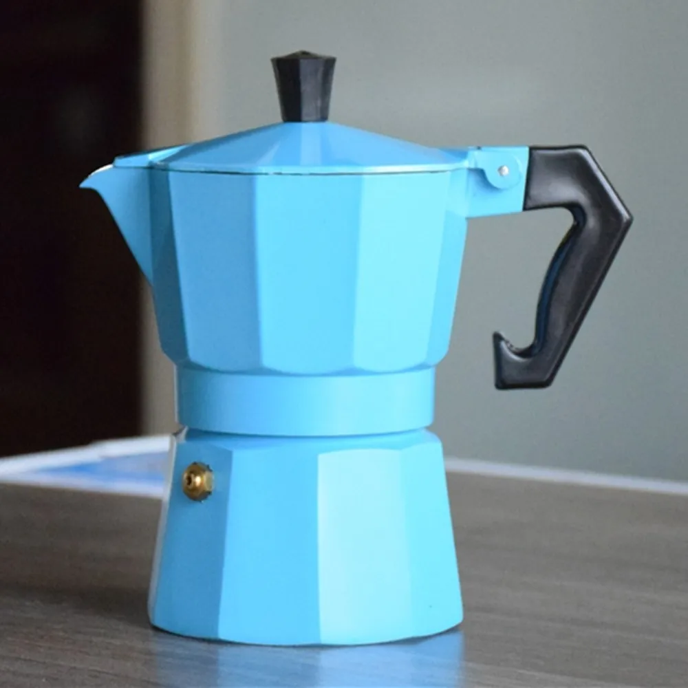 Красочные мини-алюминиевые кофейники Moka, 3 чашки, мокко, профессиональная кофеварка, бариста, инструменты