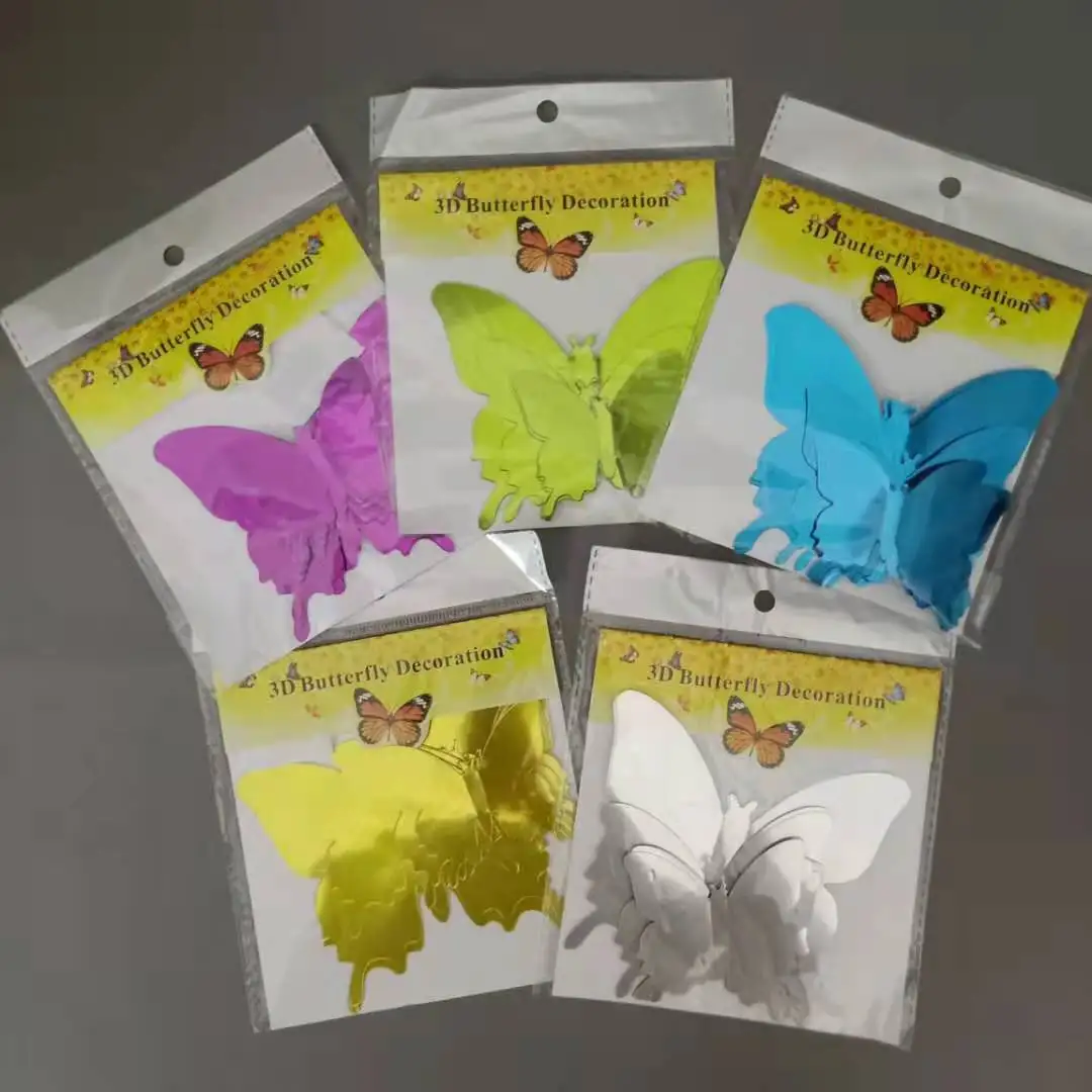 12pcs 3D Butterfly Mirror Wall Sticker Decal Removable DIY Art Party Wedding Decoration Kids Room Home Decor Crystal Sticker 6