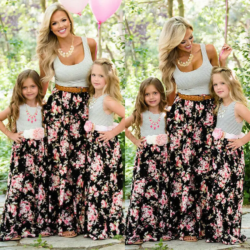 Mommy and Me Family Matching Dress Women Girl Mother Daughter Floral ...