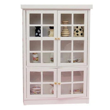 

1/12 Dollhouse Miniature Furniture White Kitchen Dining Cabinet Display Shelf new