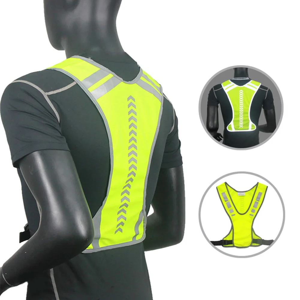 

Cycling Vest Harness Soft Running Outdoor Traffic Night Jogging Arrow Pattern High Visibility Unisex Adjustable Waist Reflective