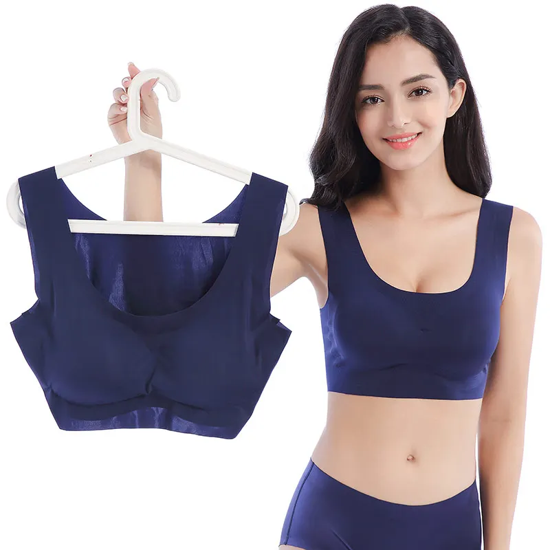 push up Bra plus size 90D Sport Bras for Women Seamless Bh Comfortable wireless Bra Women Vest Padded bralette Black brasiere