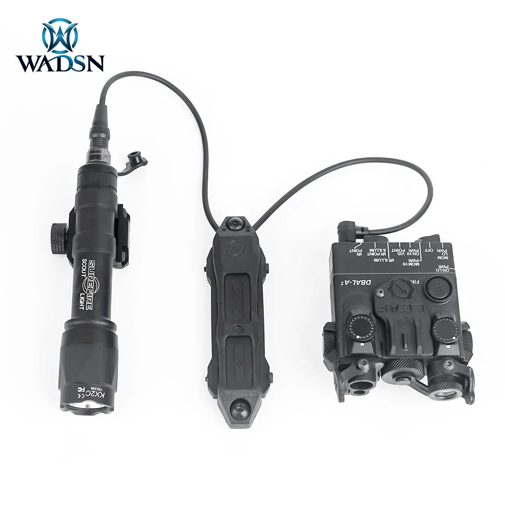 WADSN Tactical DBAL-A2 Red Green BlueI R Laser Sight Flashlight with Strobe Airsoft 340 Lumen M600C Scout Light Dual Tape Switch