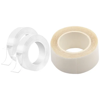 

1x Body Tape Double Sided Modesty Tit Toupee Boob Wig Dress Secret Tape 5M & 2PCS Reusable Double-Sided Tape Nano Tape