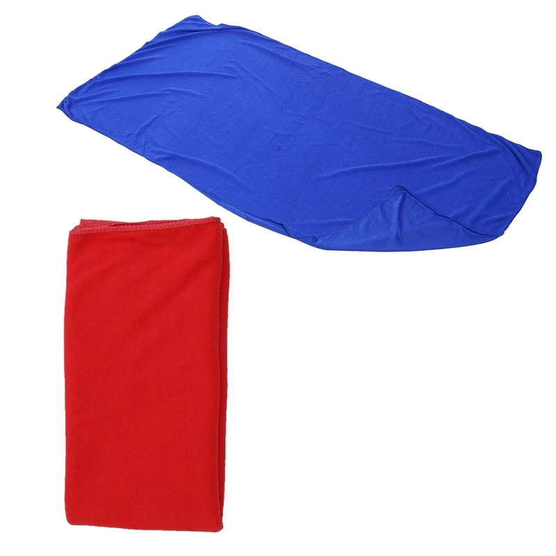 4 Pcs Large Microfibre Towel Sports Bath GYM Quick Dry Travel Swimming Camping Beach, 2 Pcs Red& 2 Pcs Navy Blue