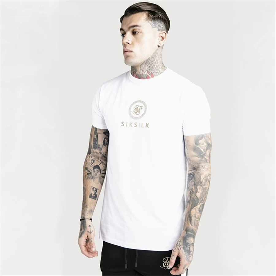 Sik Silk футболки мужские Siksilk с коротким рукавом футболки мужские осенние свитшоты хип хоп Уличная футболка Шелковый Свитшот