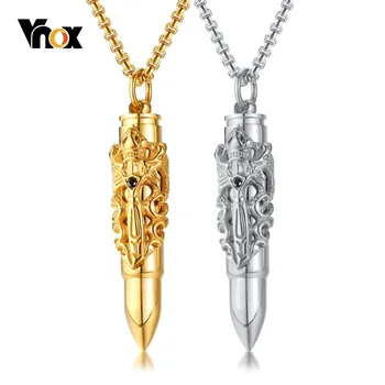 

Vnox Stylish Dragon Charm On Bullet Pendant for Men Necklace Heavy Stainless Steel Tough Man Accessory