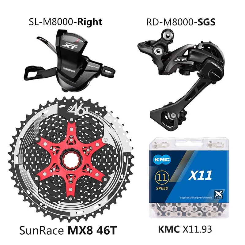 MX8-46T-X11.93 Shimano Deore XT M8000 Groupset MTB горный велосипед 1x11-Speed 46T 50T SL+ RD+ CSMX80+ X11.93 X11EL M8000 рычаг переключения заднего хода - Цвет: MX8-46T-X11.93